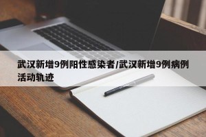 武汉新增9例阳性感染者/武汉新增9例病例活动轨迹